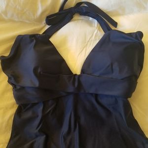 Coastal Blue Navy colored wrap one piece swim XL